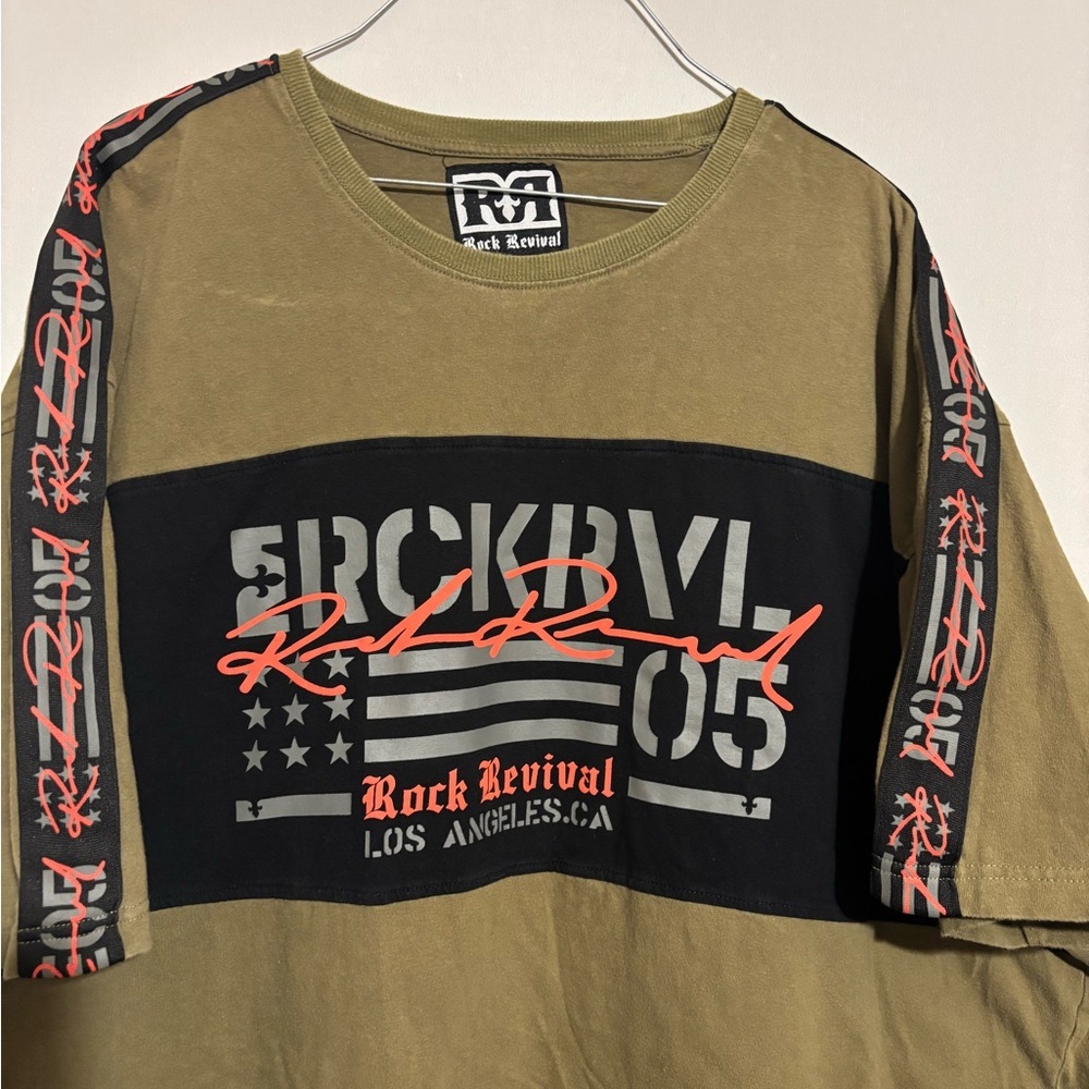 Rock Revival men’s XXXL olive green short sleeve casual graphic t-shirt - Picture 2 of 5